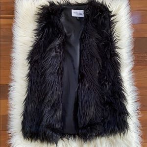 Fluffy black vest